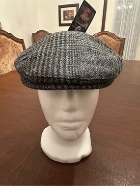 NWT Mucros Weavers Irish Flat Cap Men Trinity Tweed Hat houndstooth driving M